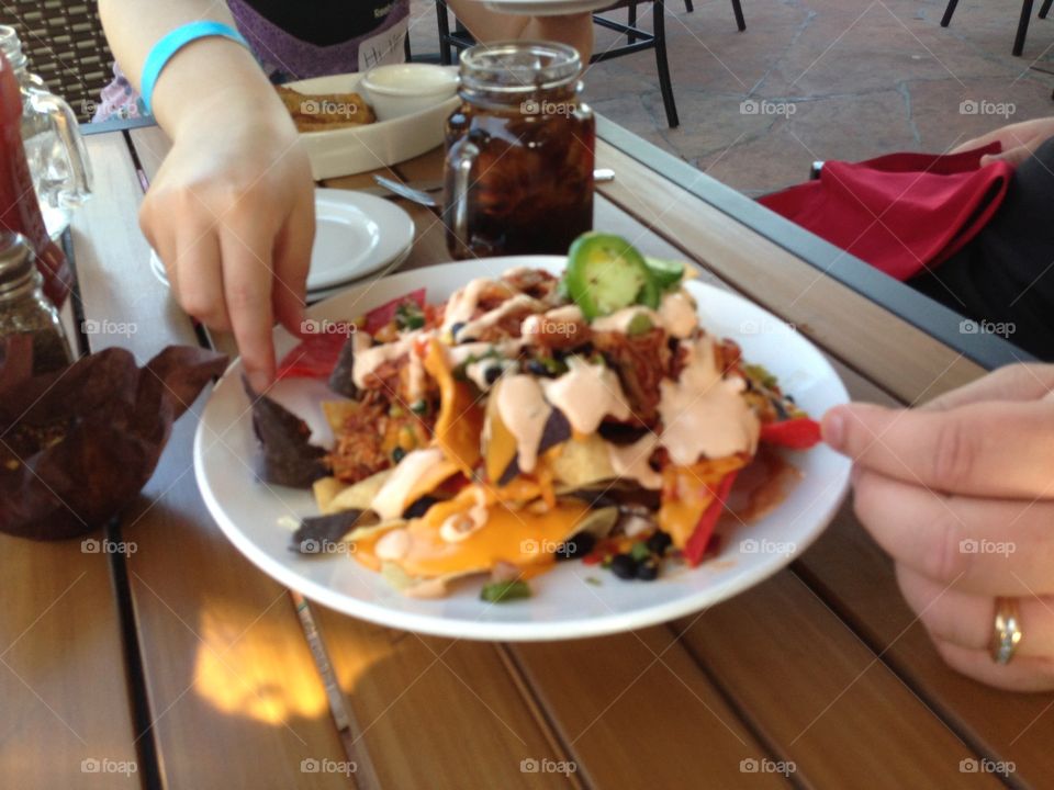 eating nachos 