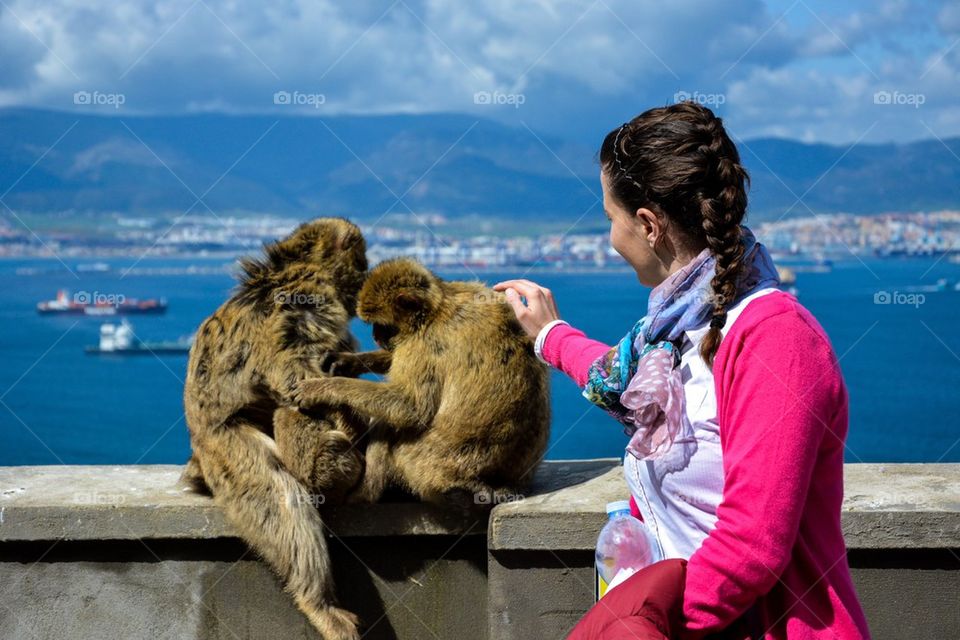 Me and my monkeys in Gibraltar