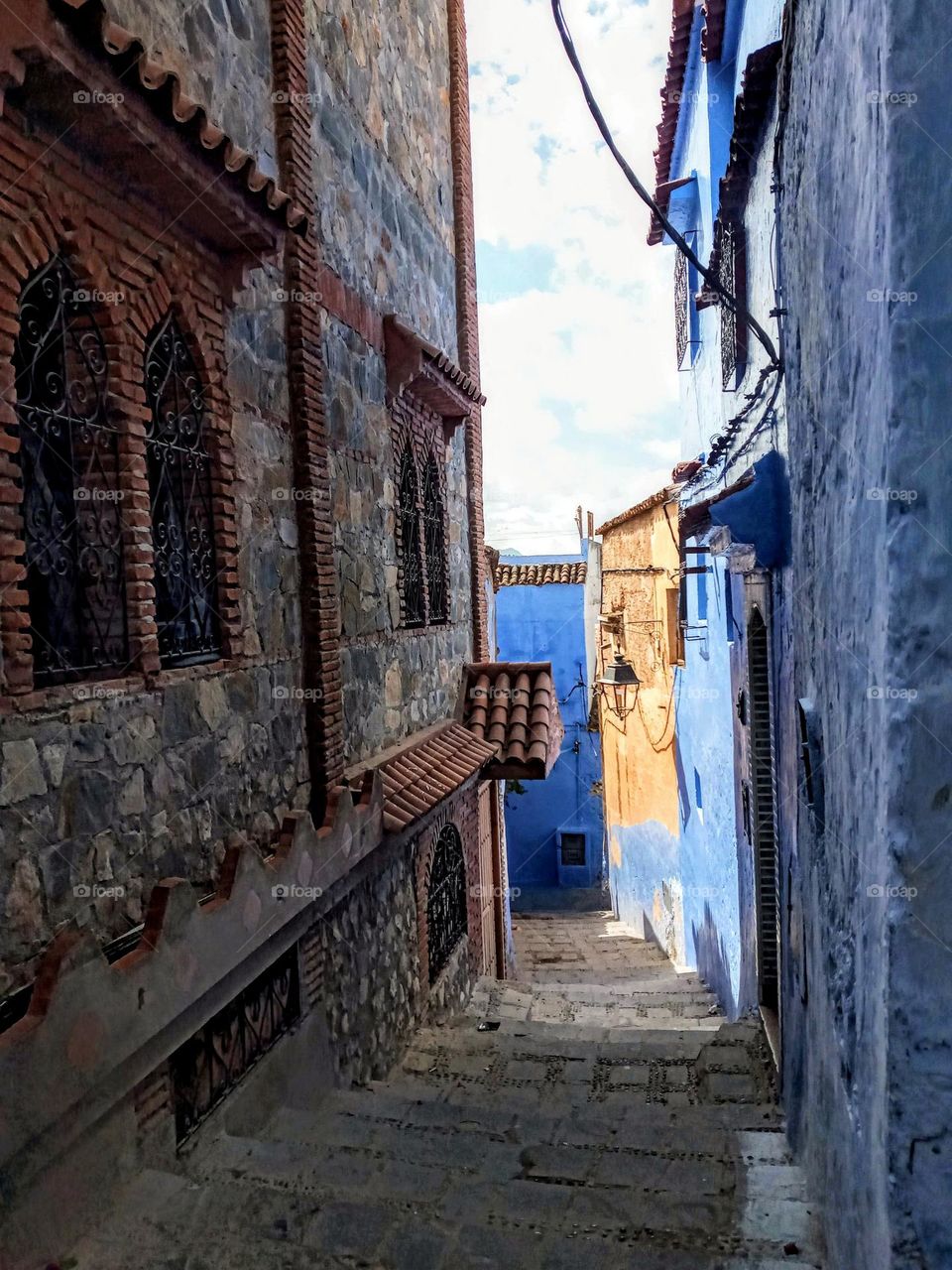 Alleys of chefchaouen in morroco