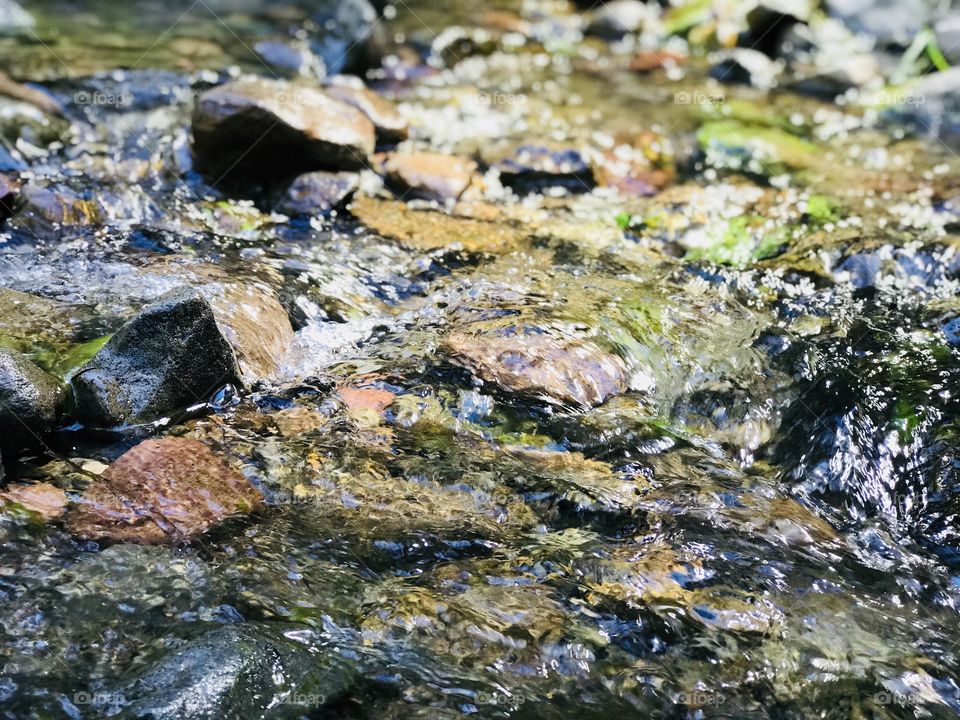 Crystal clear rocky stream 