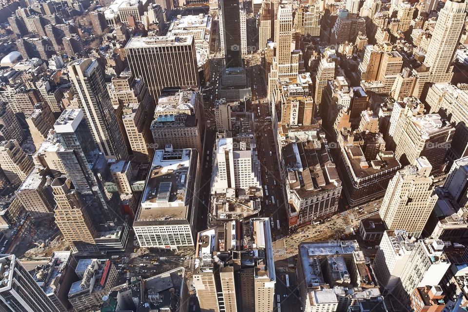 Aerial view of New York City from Empire State Building