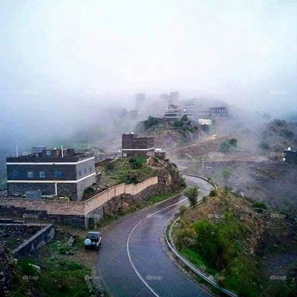 Glory be to God, the magnificent and picturesque view and the natural green trees are a view that is nothing more wonderful than it