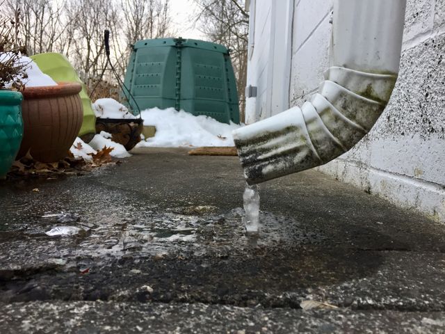 Ice on a downspout 