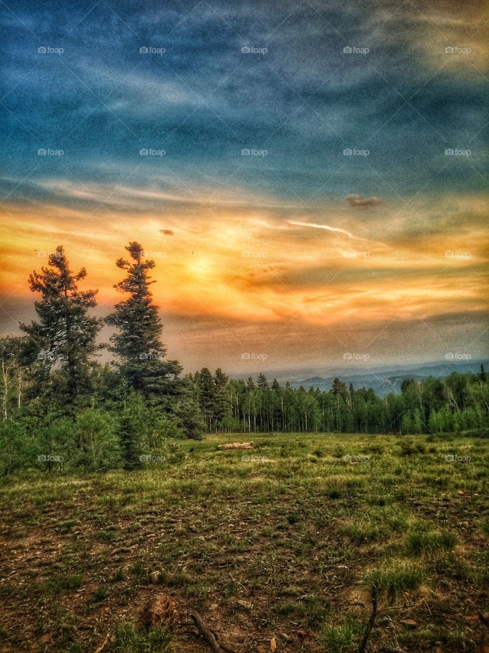 Dramatic sky over landscape