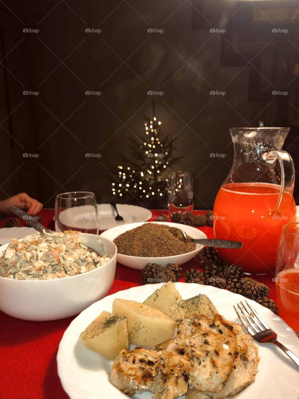 Healthy food with family