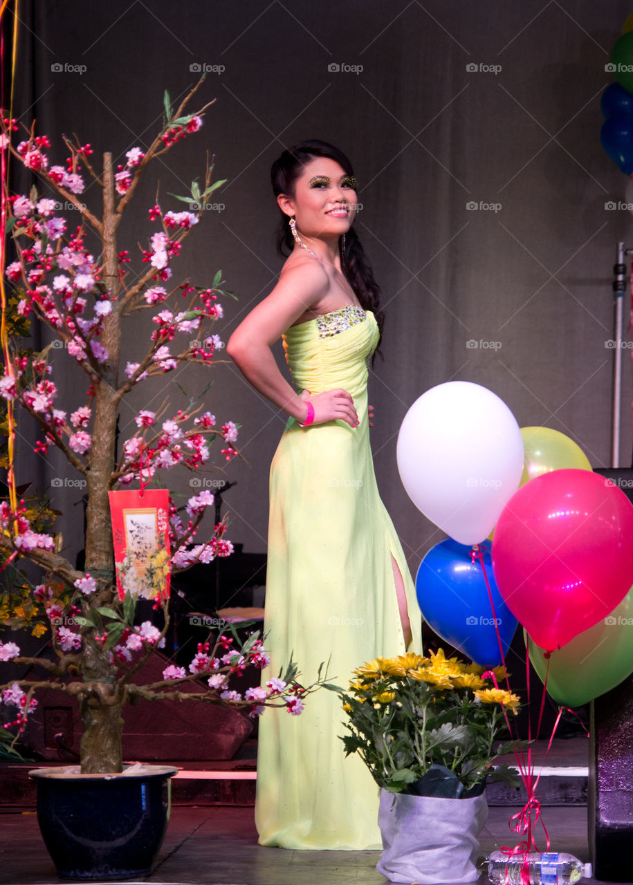 A young vietnamese woman in a beauty contest