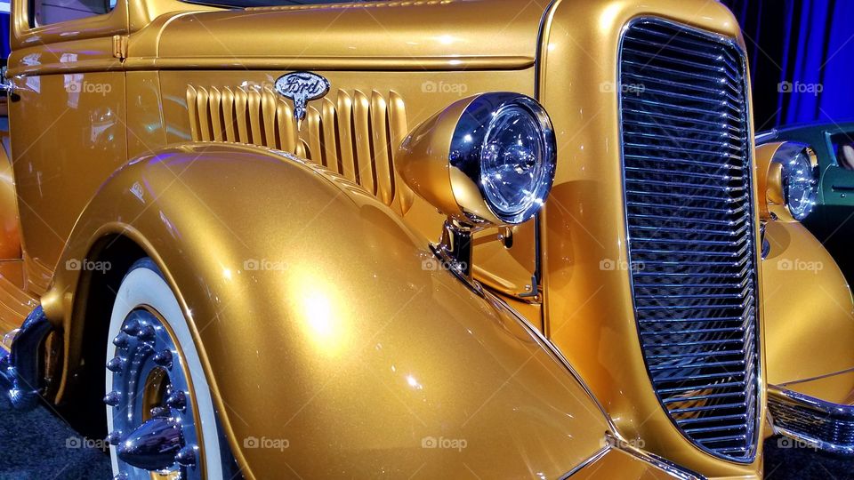 Ford Model A gold paint car