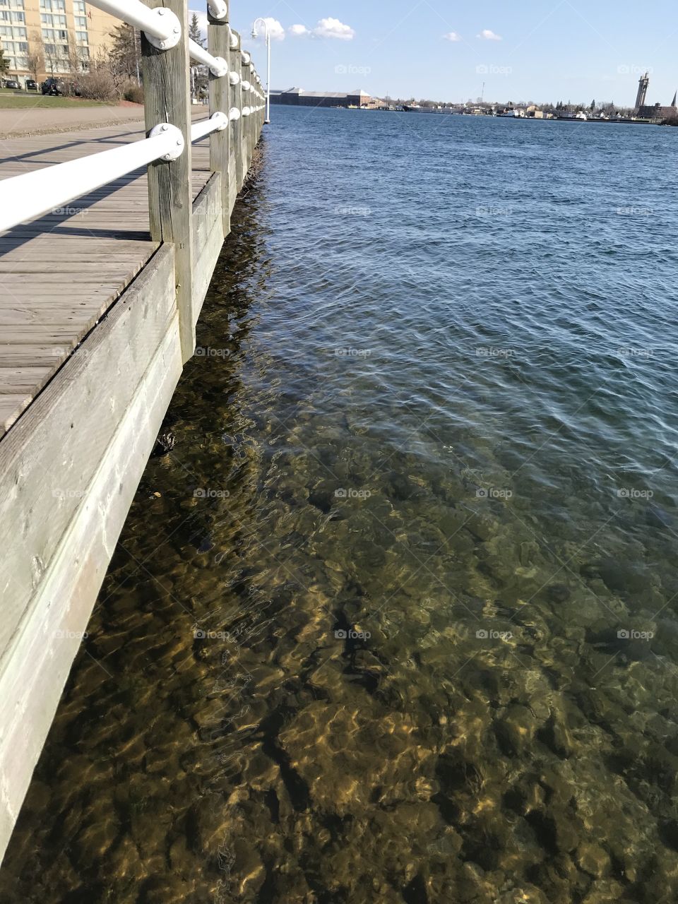 Relaxing water near boardwalk
