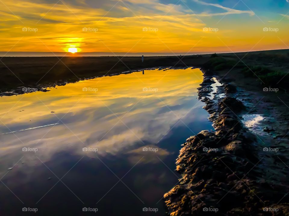 Sunset puddle 