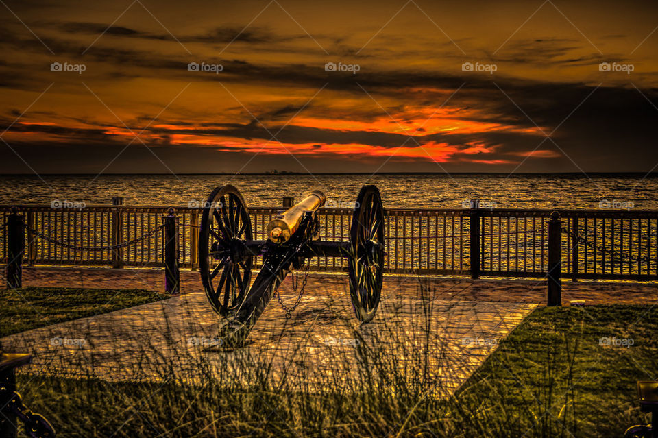 Sunset at Point Clear, AL overlooking Mobile Bay