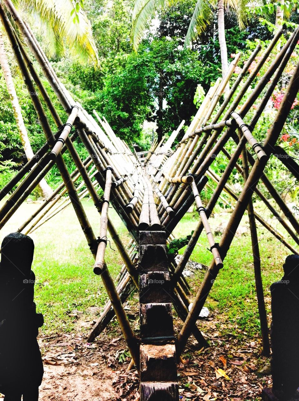 Traditional bamboo bridge