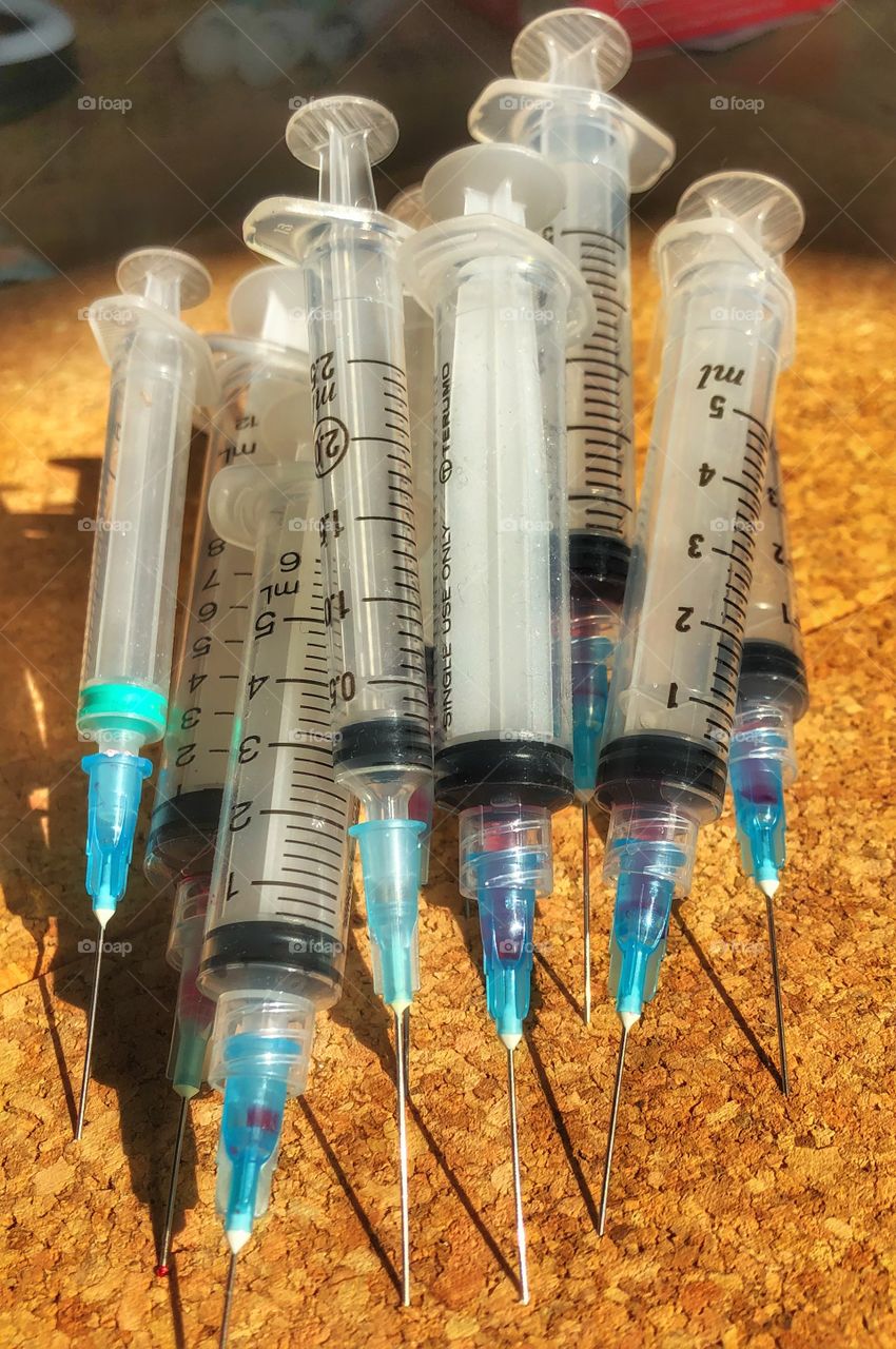 Used syringes 