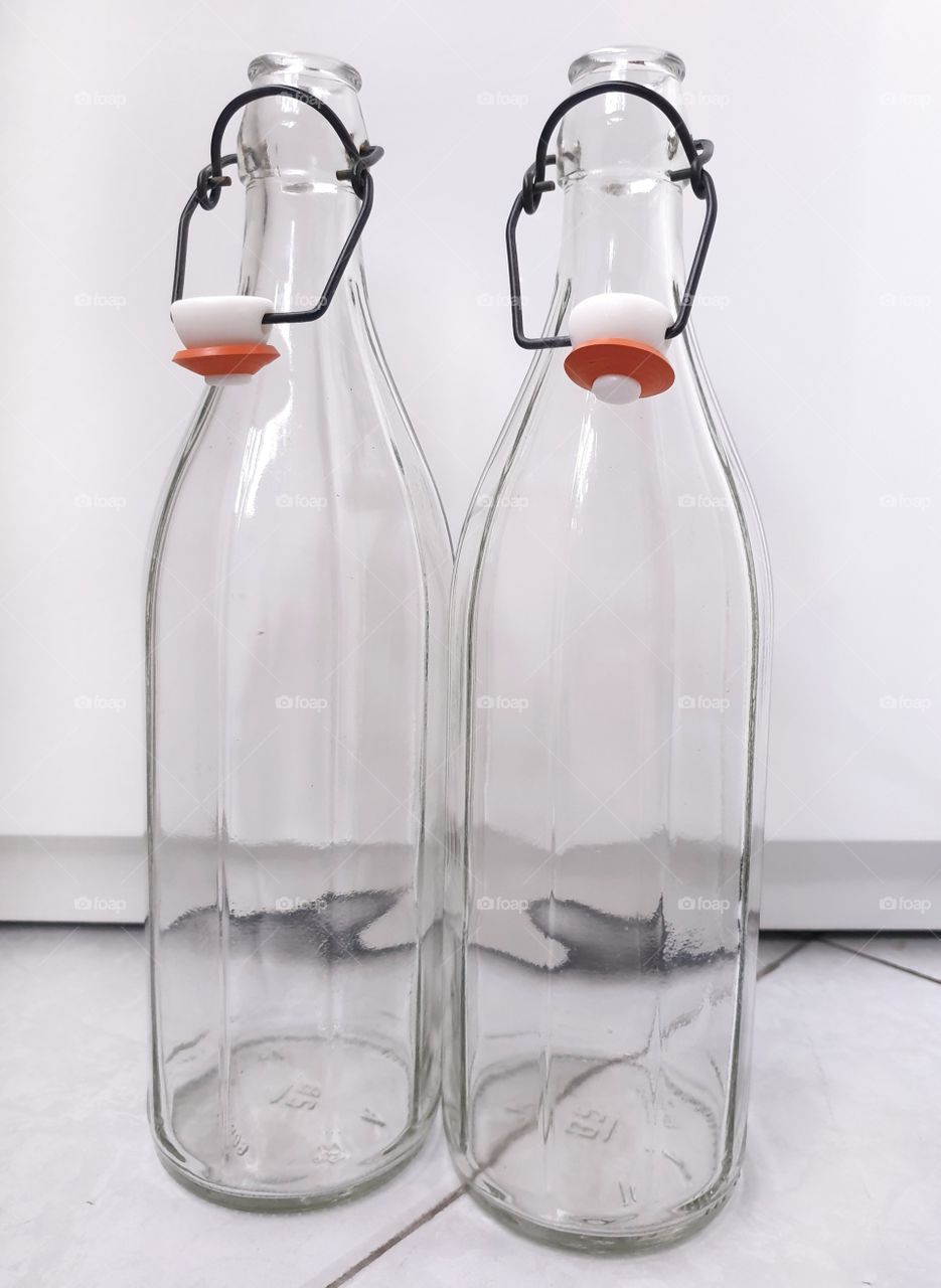 Clear glass bottles