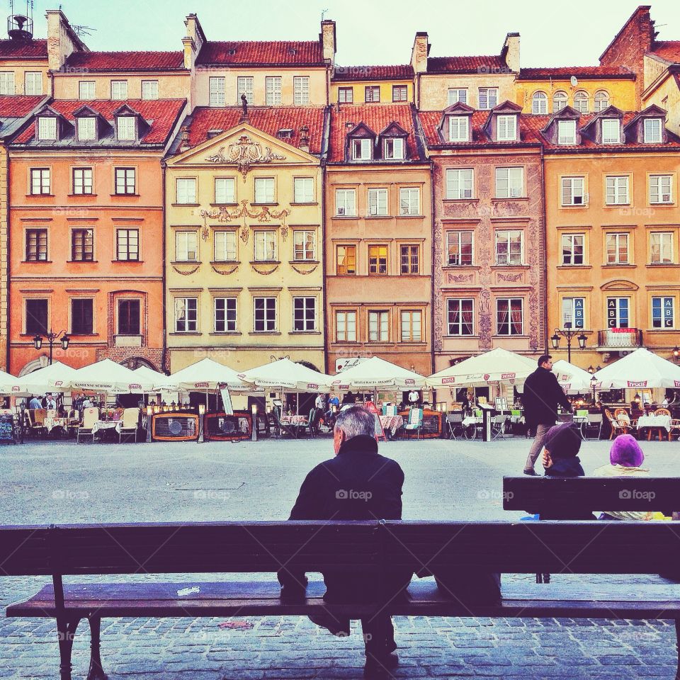 Man in the old square, Warsaw