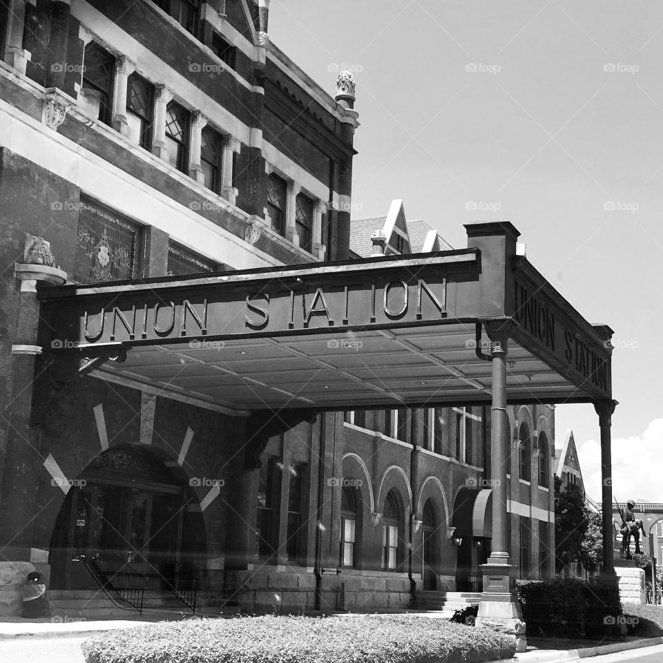 Black and white train station-Union Station