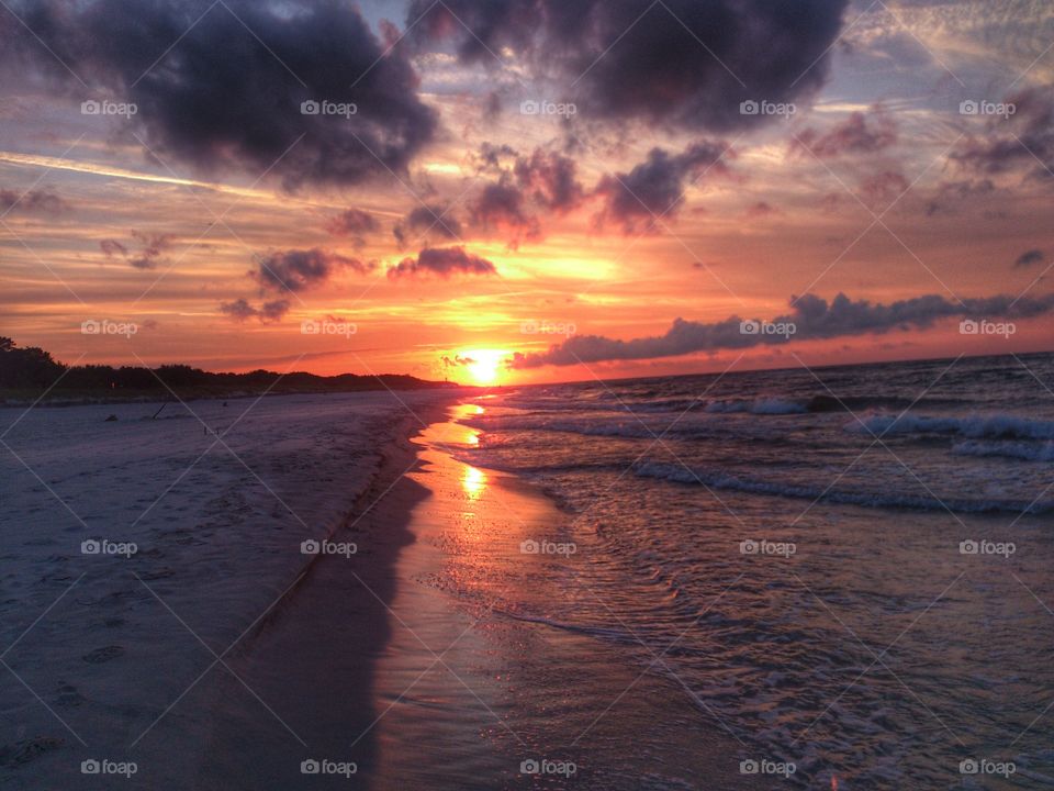 Jurata beach at sunset
