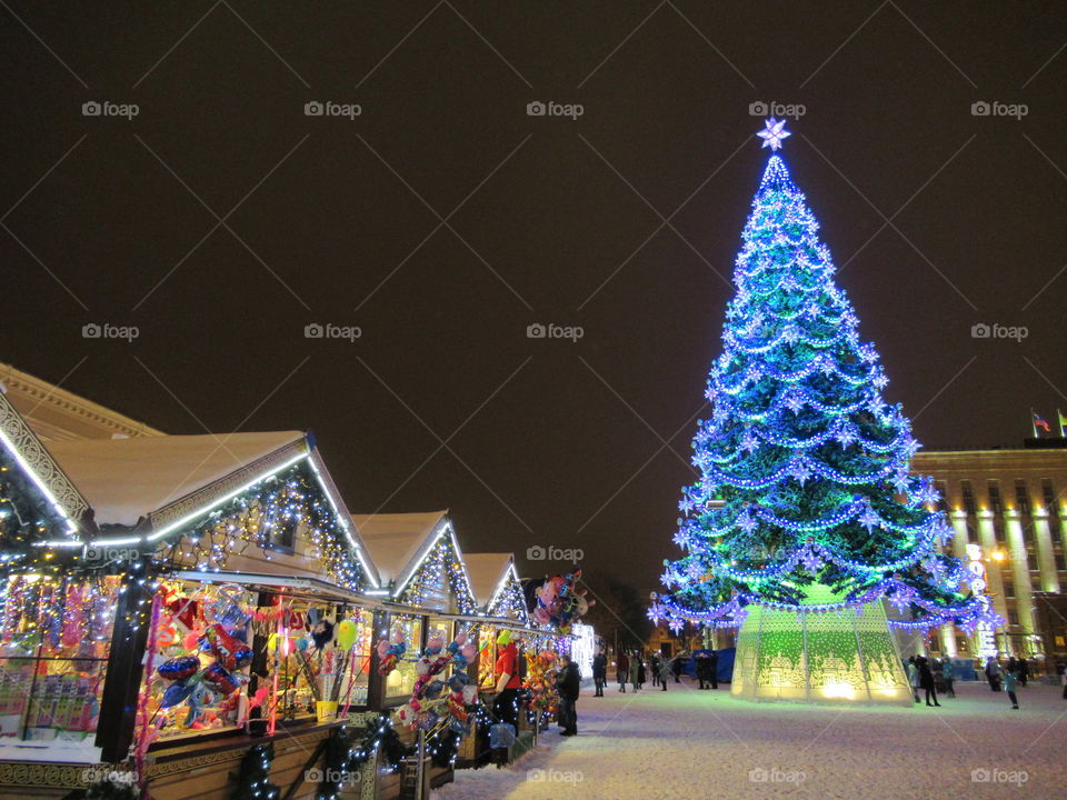 Christmas tree in the square