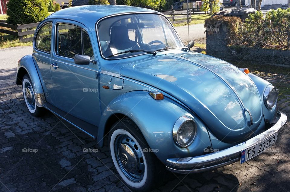 A little cute blue car. Wolkswagen Beetle 1303 s - 1974