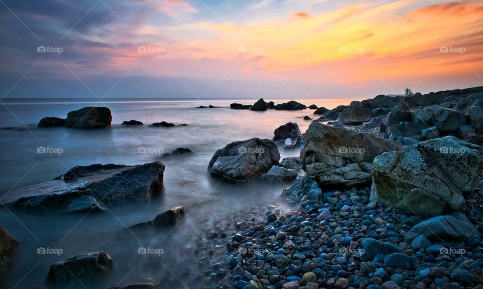 Salthill beach at sunset, Galway, Ireland