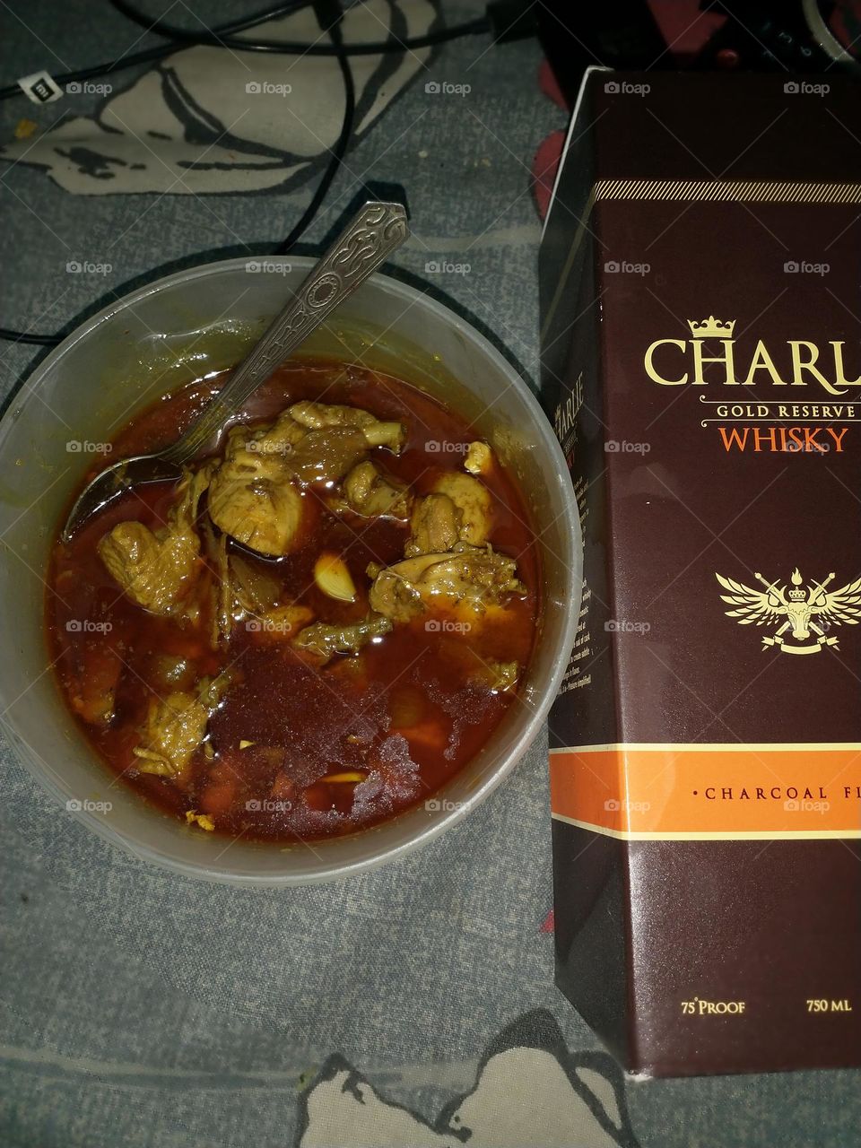 indian chicken curry 🍛 🍛 🍛 and Charli whisky 🥃🥃🥃🥃🥃