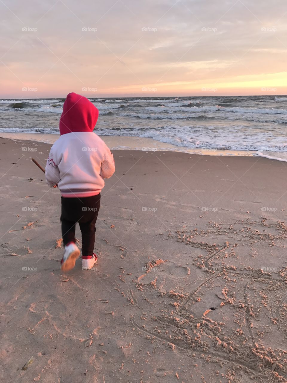 Baby run on the beach 