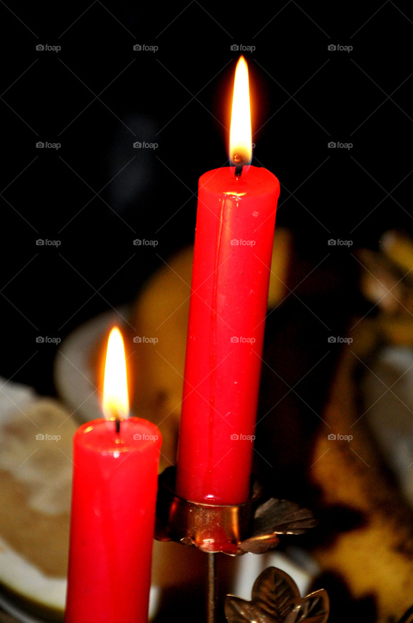 Red candles holiday time 