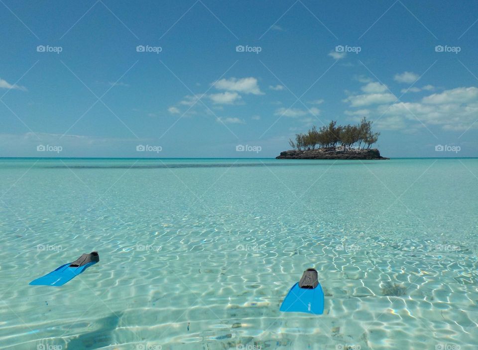 Snorkeling in clear turquoise water