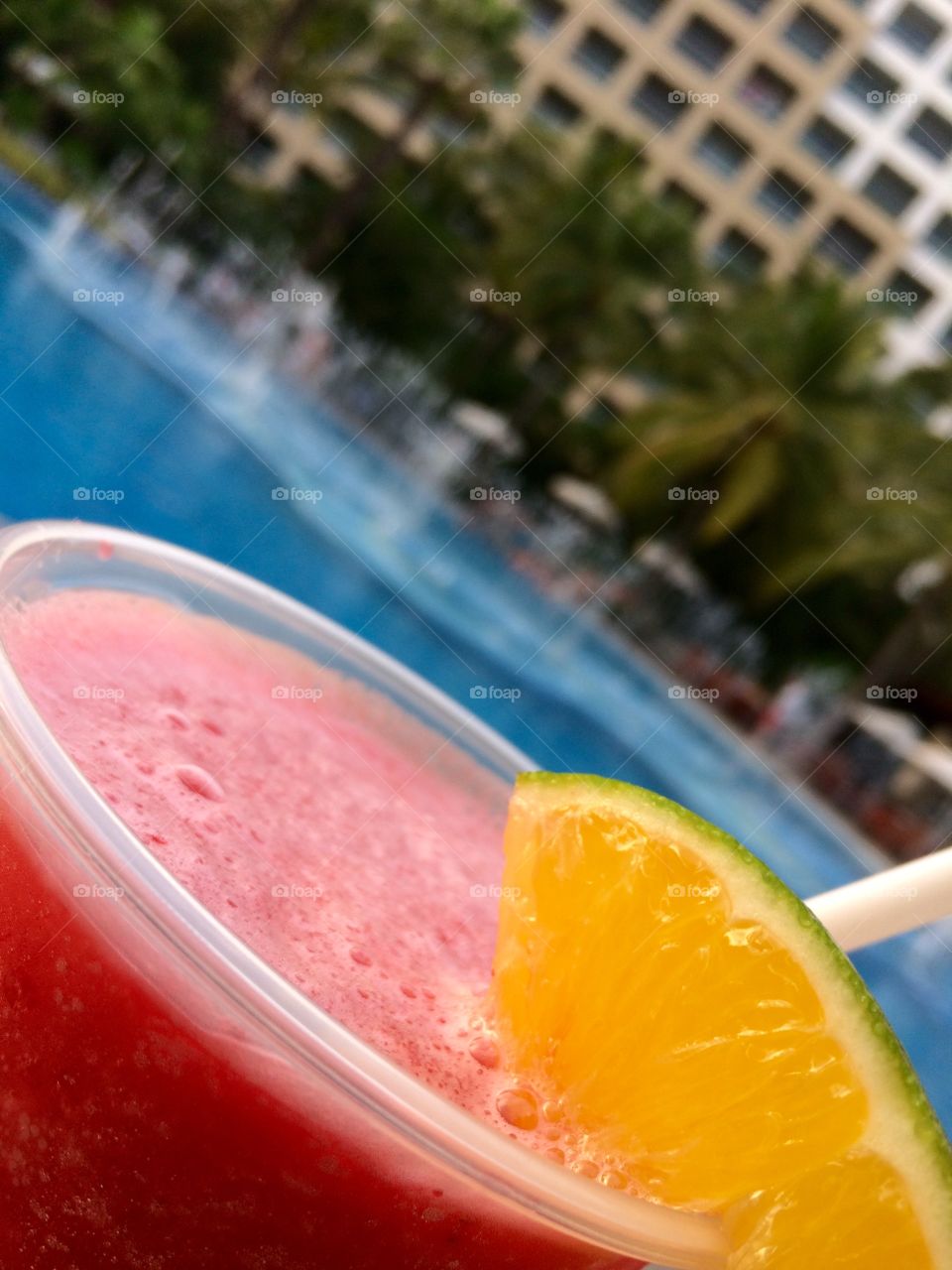 Cocktail at the pool in paradise.  