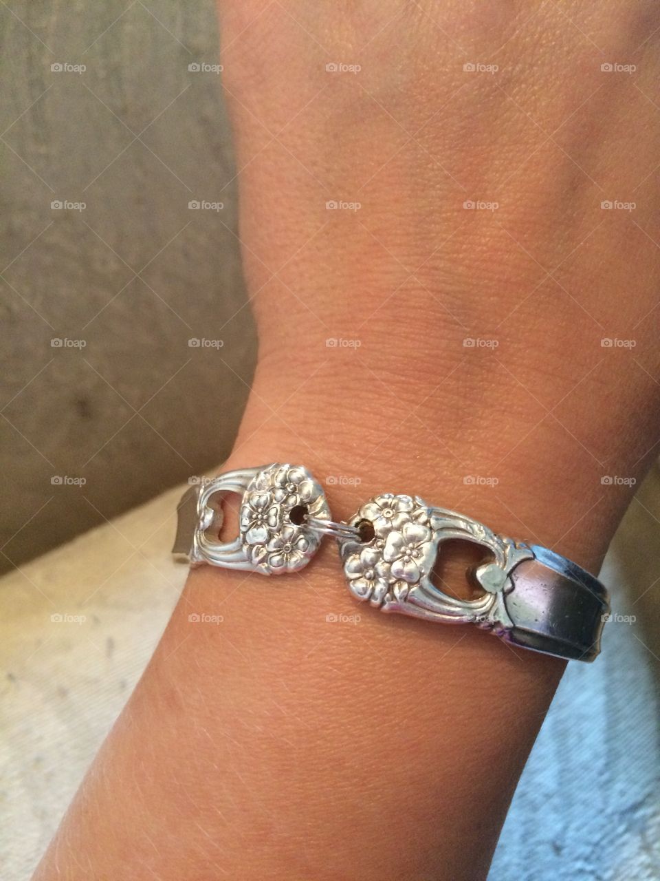 Silver spoon bracelet