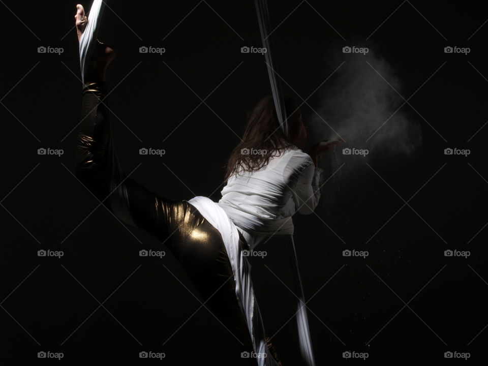 Aerial silk exercises 