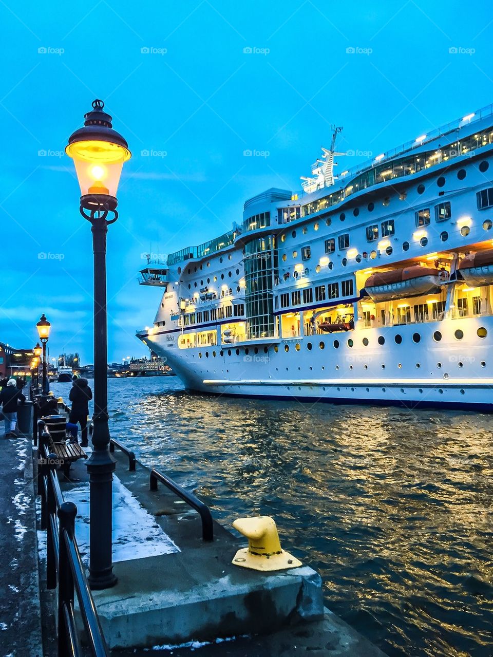 Close-up of a cruise ship