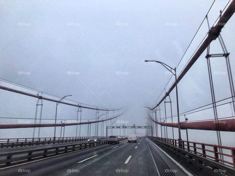 April 25 Bridge, Lisbon.
City in the fog.