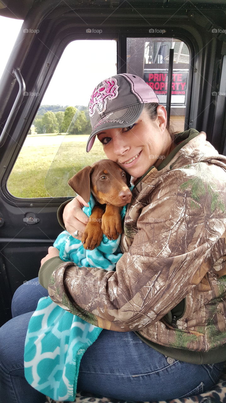 Mommy and Nightshade. Going for a ride on our farm.