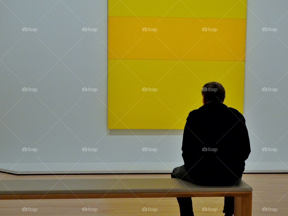 Yellow Artwork In A Gallery