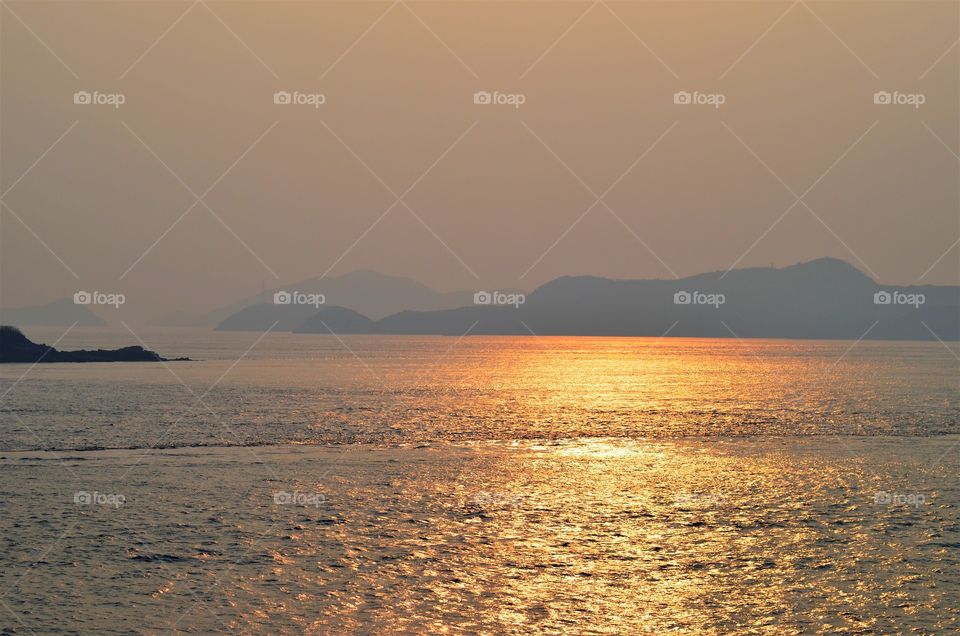 Sunset near Chinese coast