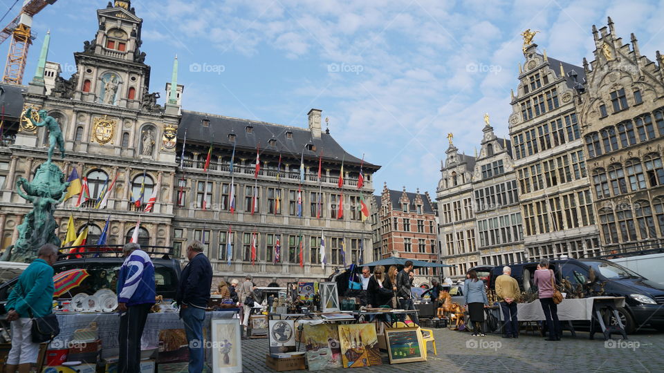 Flea market in Antwerp, Belgium.