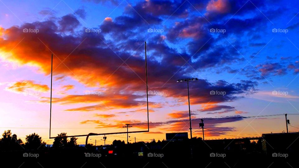 sunset on the ball fields