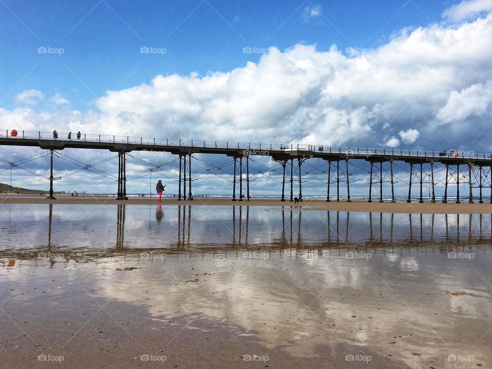 Tides out at the beach 