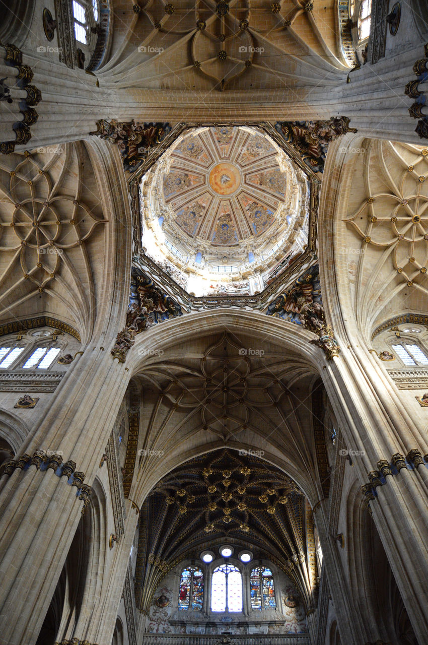 Interior of Salamanca cathedral, Spain.