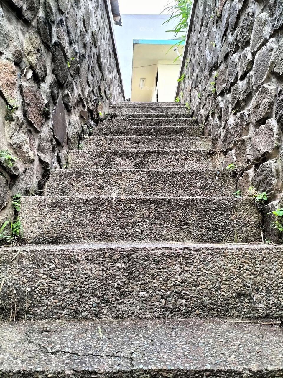 picture of stairs in a narrow alley