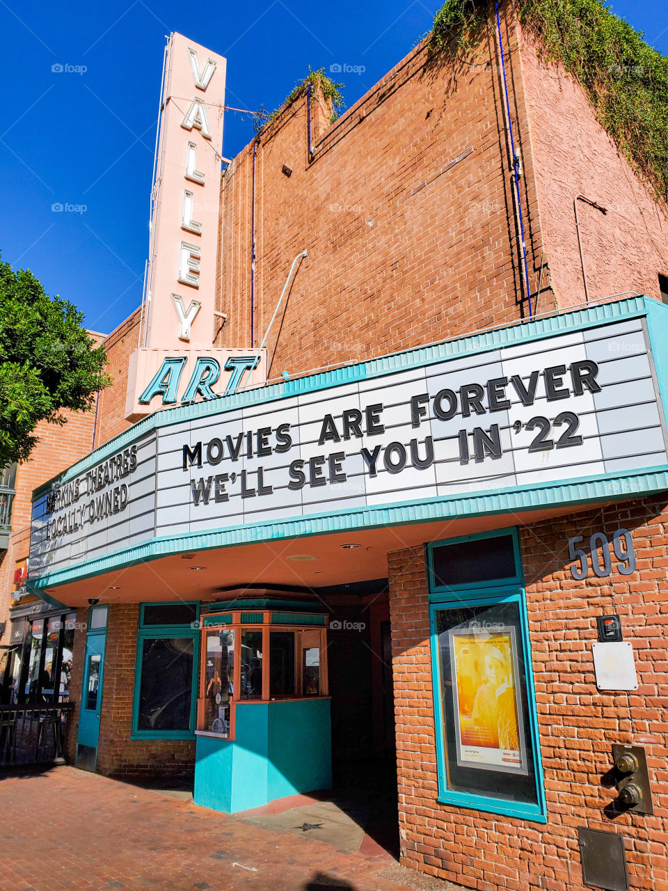 A movie theater closes it's doors until sometime in 2022 due to a recently renewed Covid-19 outbreak in late 2021.