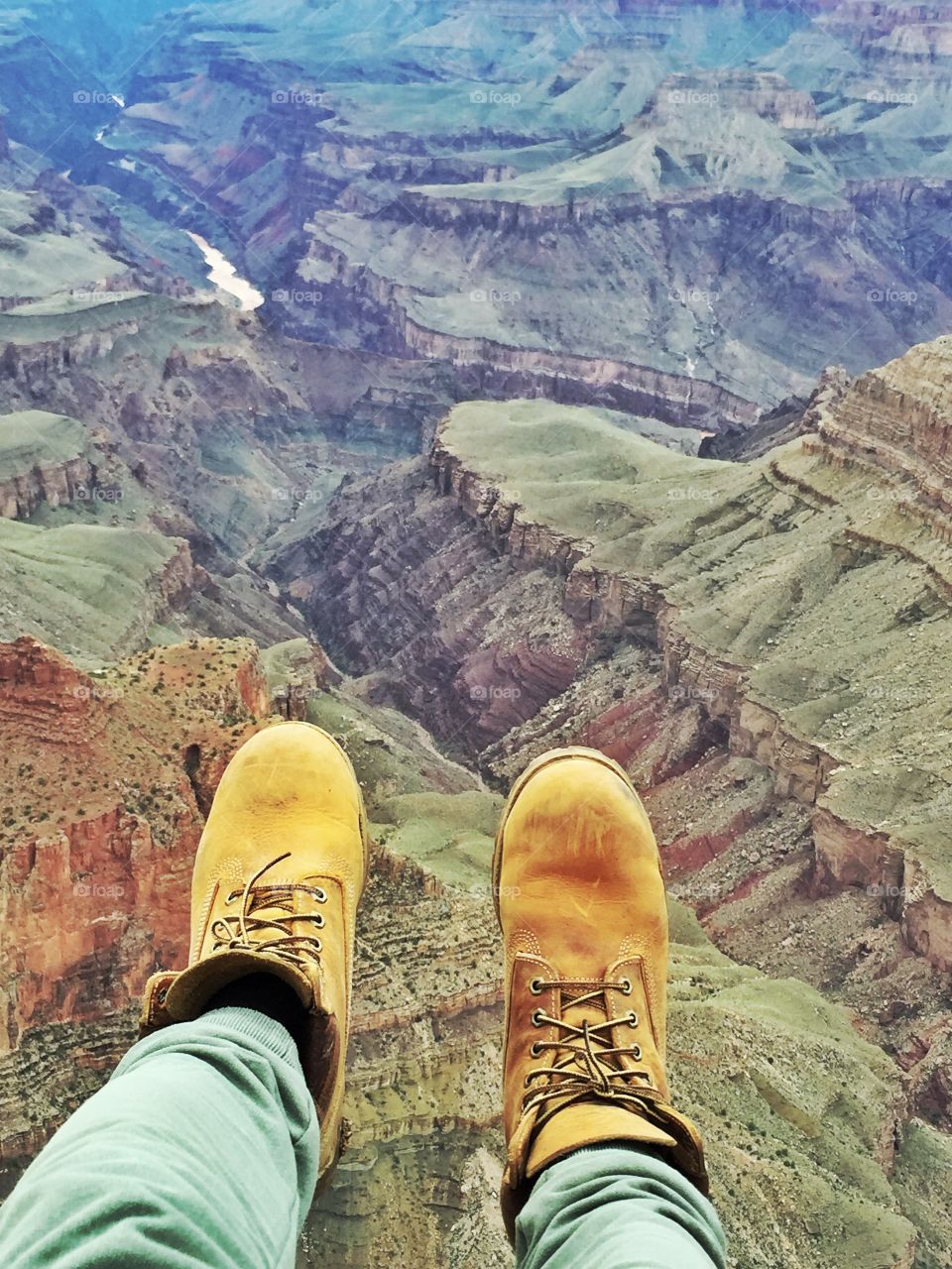 My feet ready to get down the grand canyon