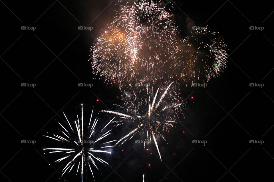 Fireworks, holiday, lights, flicker, splash, celebration, joy, sky, black sky, bright lights against the black sky, night, summer, night sky,
Bright lights of the salute against the black sky