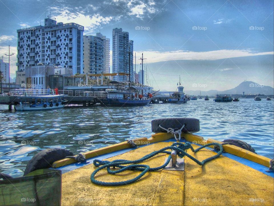 arriving. Santos estuary/Brazil