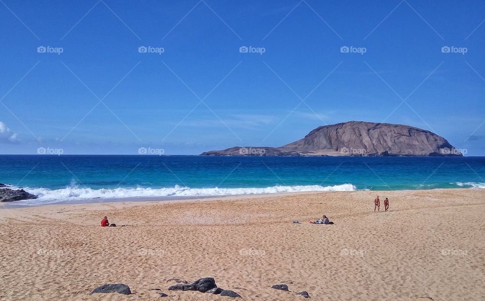 playa de las conchas on graciosa canary island in Spain