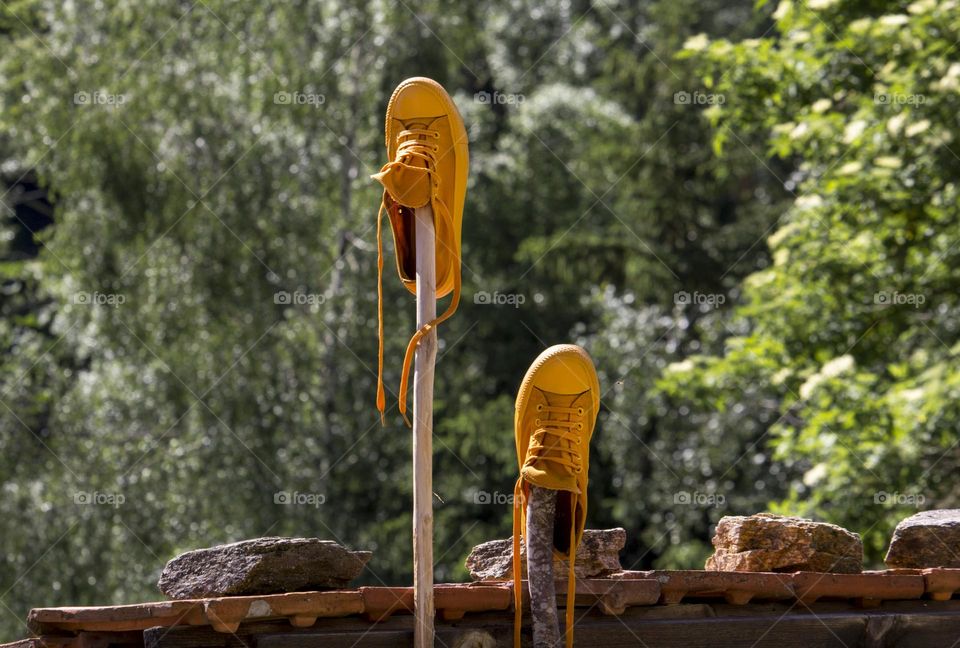 Shoes on sticks