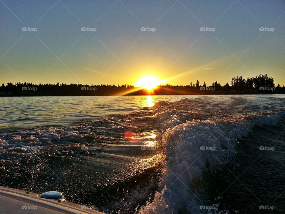boating sunset