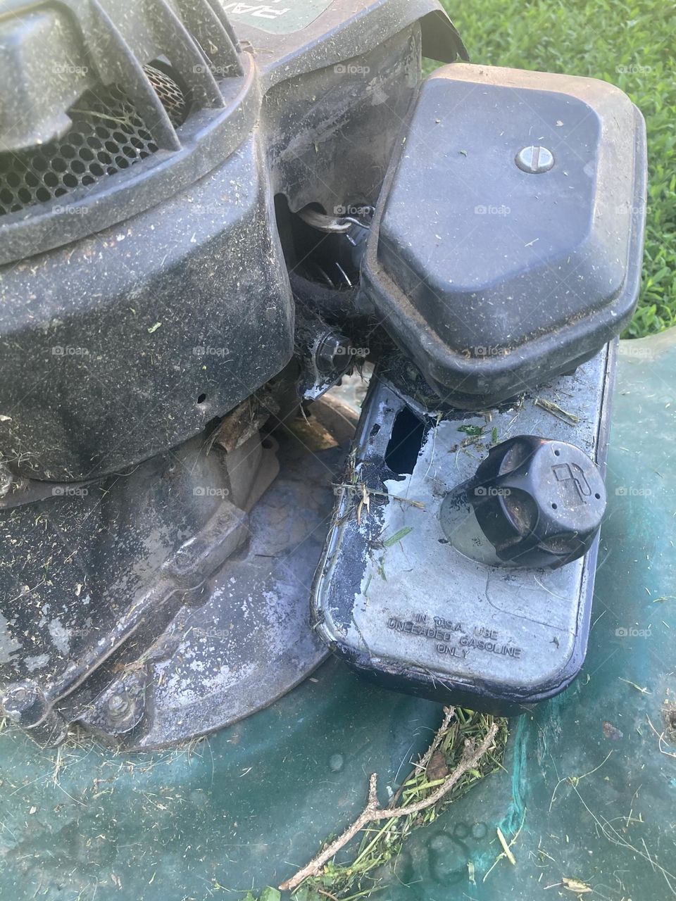 Broken mower