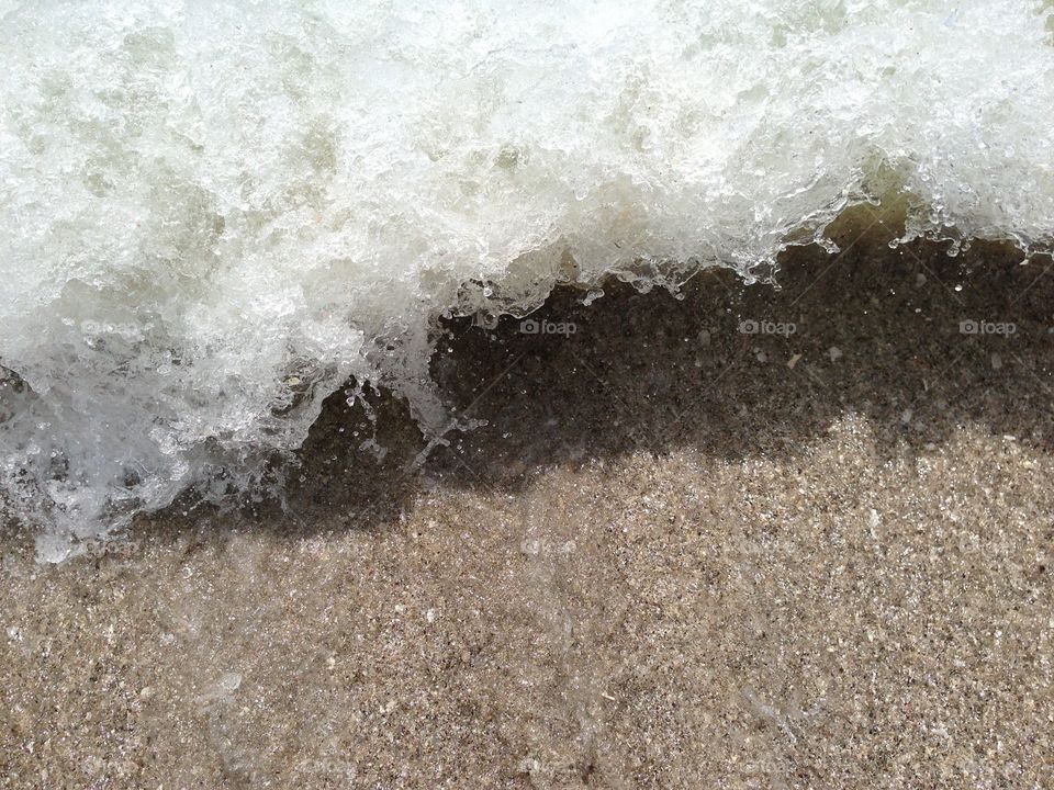 Crashing waves on the beach.