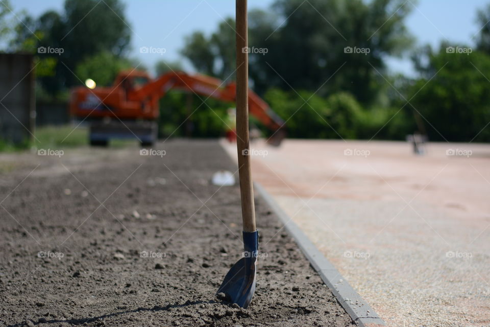 Shovel on construction site